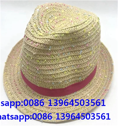 Värikäs olkipaperi Fedora Sun Hat