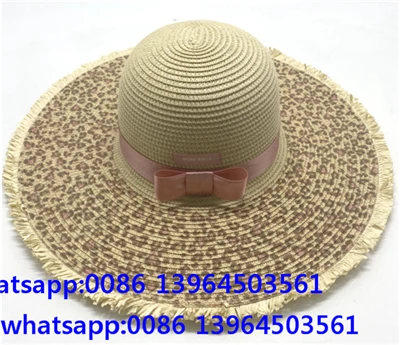Naisten Big Brim Summber Beach Hat Leopard Spotilla