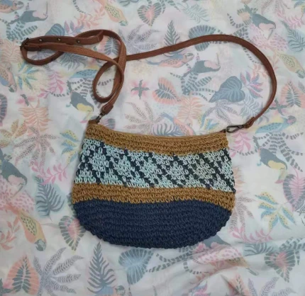 Paperinen virkattu Crossbody naisten laukku