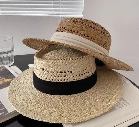 Black Ribbon Straw Beach naisten hattu