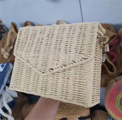 Luonnollinen rottinki nainen ranta laukku