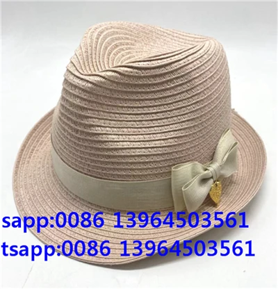 Vaaleanpunainen naiset paperi olki fedora cack aurinko hattu