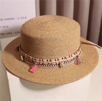 Boho Chic Ruskea Paperinen olkihattu