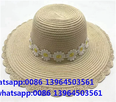 Daisy Ribbon leveälierinen kudottu paperi olkihattu